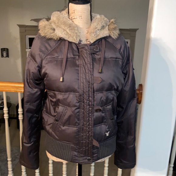 American Eagle Outfitters Jackets & Blazers - Bomber coat- ladies dark brown- American Eagle- size large - great condition